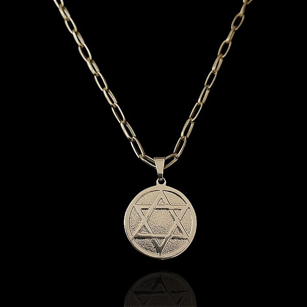 PINGENTE ESTRELA DE DAVI( 8g- 3x3cm) - BANHO DE OURO 18k