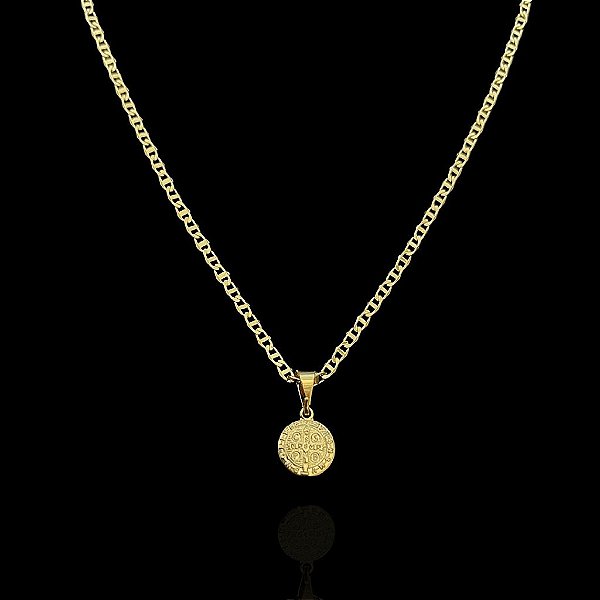 PINGENTE  SÃO BENTO MINI PP 1g - BANHO DE OURO 18k