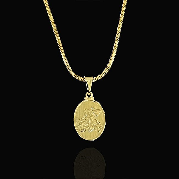 PINGENTE  SÃO JORGE PP 2g-(2,5x2,5cm) - BANHO DE OURO 18k