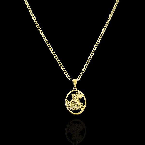 PINGENTE  SÃO JORGE PP2g( 2,5x2,5cm)- BANHO DE OURO 18k