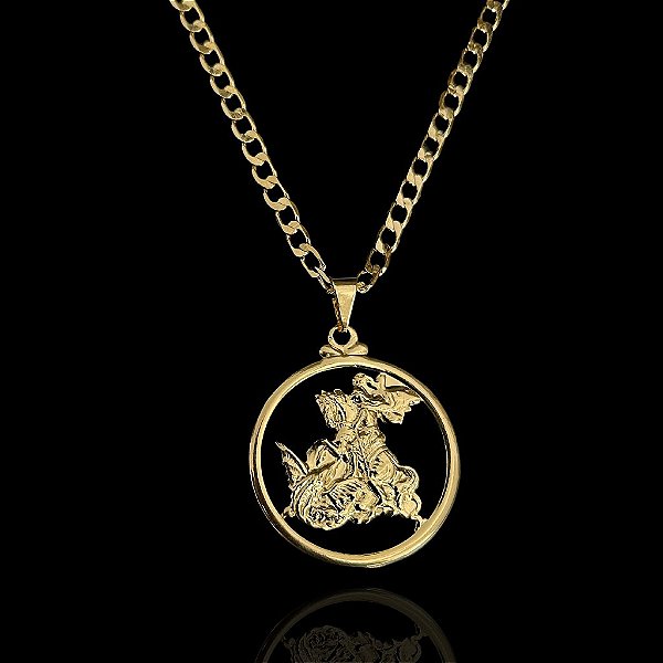 PINGENTE SÃO JORGE VAZADO  ( 3,5g- 3x3cm )(G)