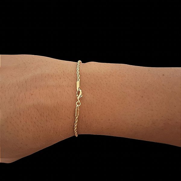 PULSEIRA BAIANA (2MM - 3G)- 20CM - BANHADO A OURO 18K