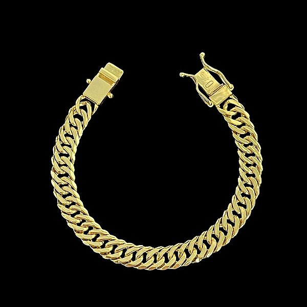 PULSEIRA LACRAIA (10mm - 30G - 21CM)  - FECHO COM MARCAÇÃO 750 - BANHO DE OURO 18k.
