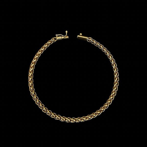 PULSEIRA PERUANA FECHO CANHÃO ( 5MM - 7G- 21 CM )- BANHADO A OURO 18K