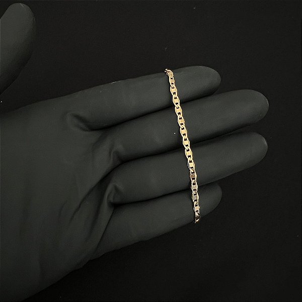 PULSEIRA  PIASTRINE  (1.8MM - 3G-20CM)  - BANHO DE OURO 18k.
