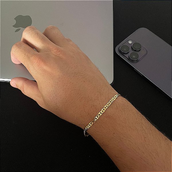PULSEIRA  PIASTRINE ( 3MM - 6G -20CM)  - BANHO DE OURO 18k.