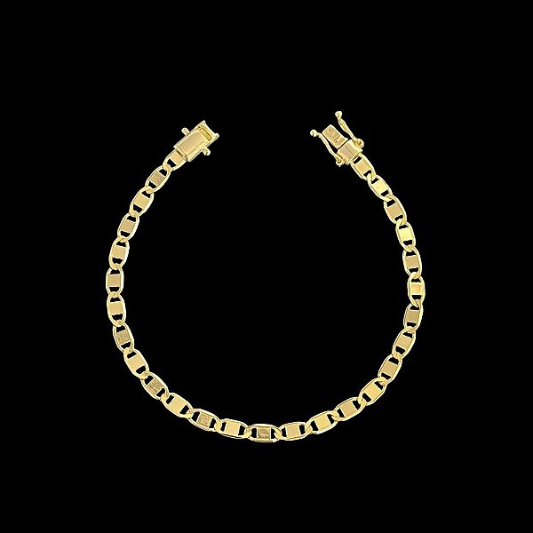 PULSEIRA  PIASTRINE ( 4MM - 10G-20CM)  - FECHO COM MARCAÇÃO 750 - BANHO DE OURO 18k.