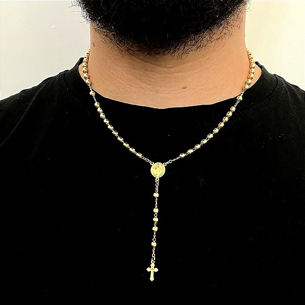 TERÇO  60cm (3mm - 15G) - BANHO DE OURO 18K