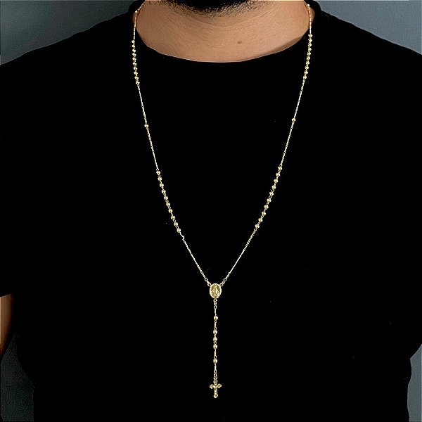 TERÇO (70cm- 2mm) - BANHO DE OURO 18k