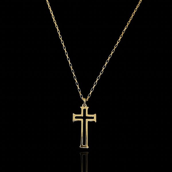 PINGENTE CRUZ VAZADA P( 1g- 2x3cm)