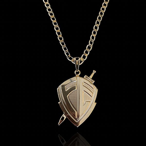 PINGENTE ESCUDO DA FÉ  G( 5G- 3x4cm)