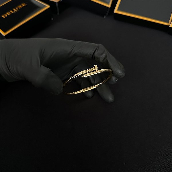 BRACELETE TIPO PREGO ( 5mm -13g)-21cm - BANHADO A OURO 18K