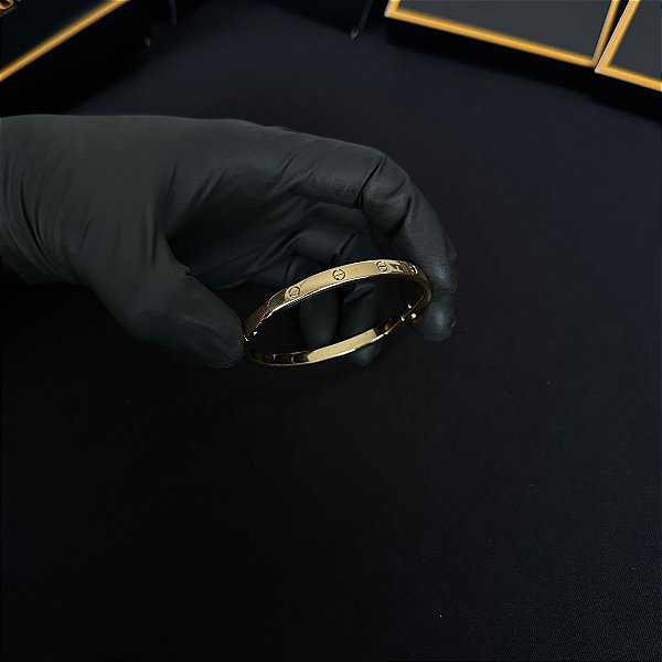 BRACELETE DETALHADO ( 4mm -13g)-21cm - BANHADO A OURO 18K