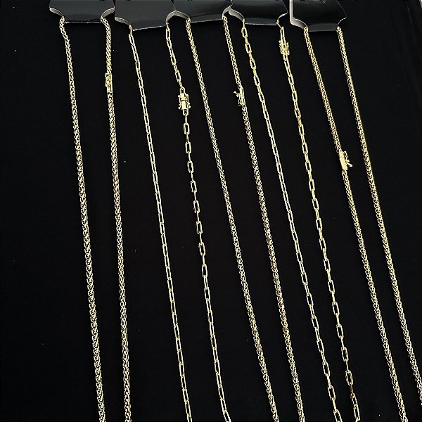 5 CORRENTES -  BANHADOS A OURO 18K