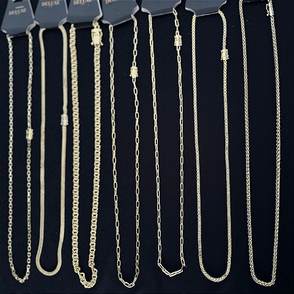 7 CORRENTES  -  BANHADOS A OURO 18K