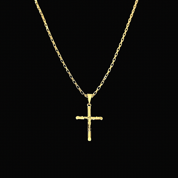 PINGENTE  CRUCIFIXO DETALHADO    P. ( 1,5g-   2x2cm) - BANHO DE OURO 18k