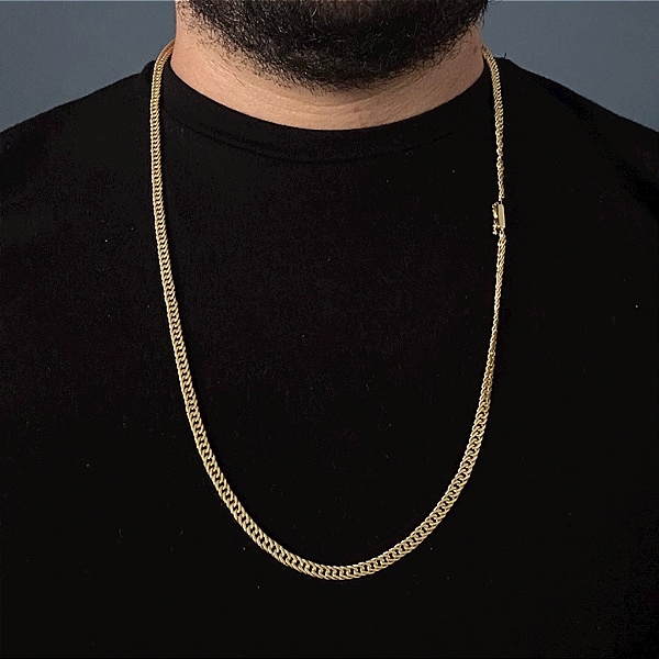 CORRENTE LACRAIA FECHO GAVETA (2mm -13G)-70cm - BANHADO A OURO 18K