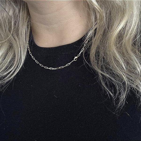 CORRENTE CARTIE  ( 2mm 50cm FEM ) - BANHO DE OURO 18k