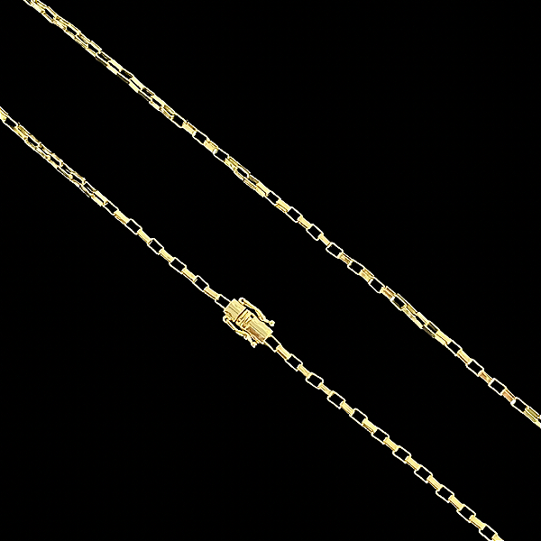 CORRENTE TIJOLINHO FECHO GAVETA ( 2MM- 70CM) + PINGENTE MEDUSA  - FECHO COM MARCAÇÃO 750 - BANHO DE OURO 18k