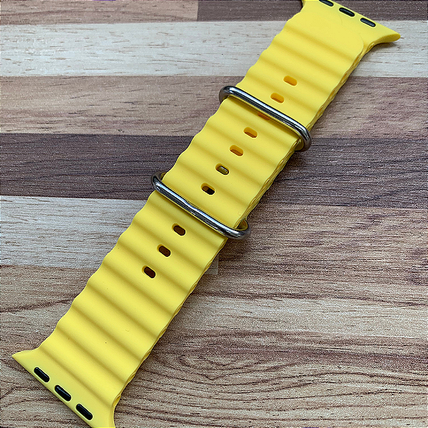 Pulseira  Para Apple Watch E Iwo  Ajustavel AMARELA 42/44m L