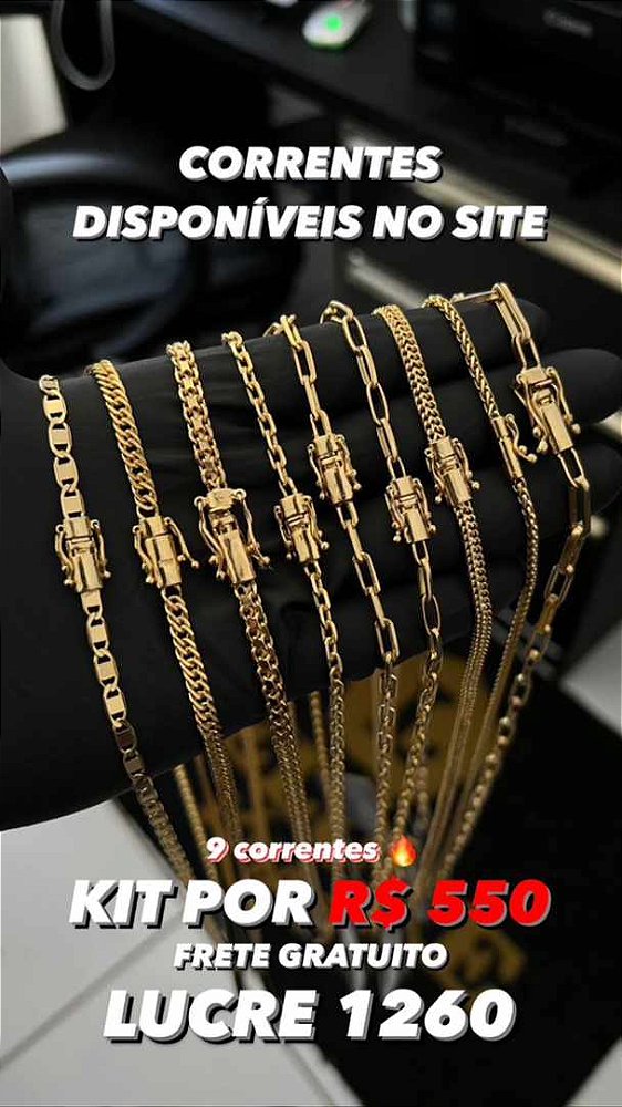 9 CORRENTES (  70cm) - FECHO ESPECIAL - PROMOÇÃO