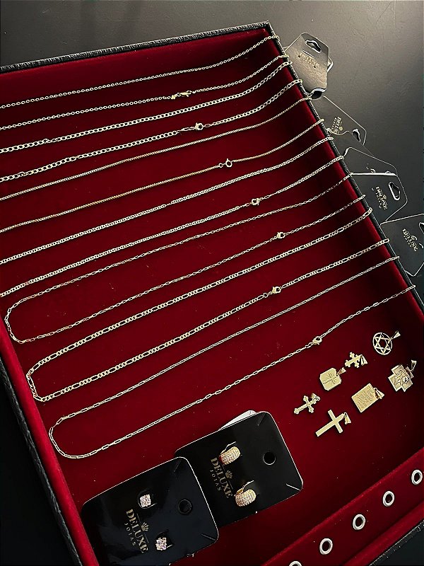 7 CORRENTES 7 PINGENTES  + BRINDE 2 BRICOS DE ZIRCÔNIA PREMIUM