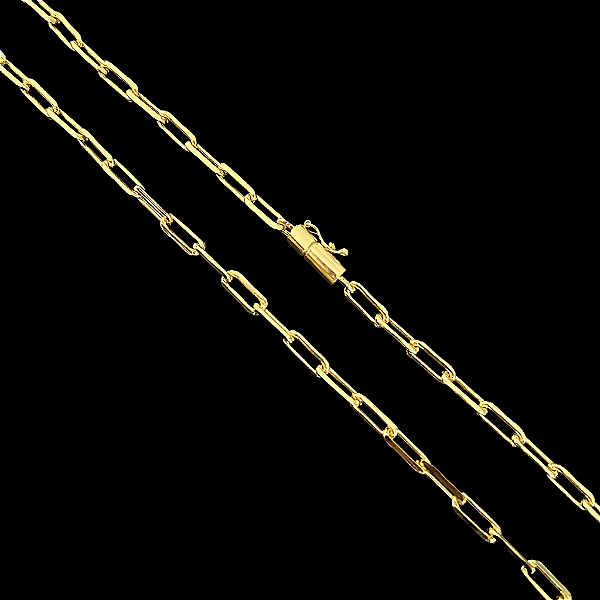 CORRENTE CARTIE ( 6mm- 70cm) (8G) - BANHADO A OURO 18K