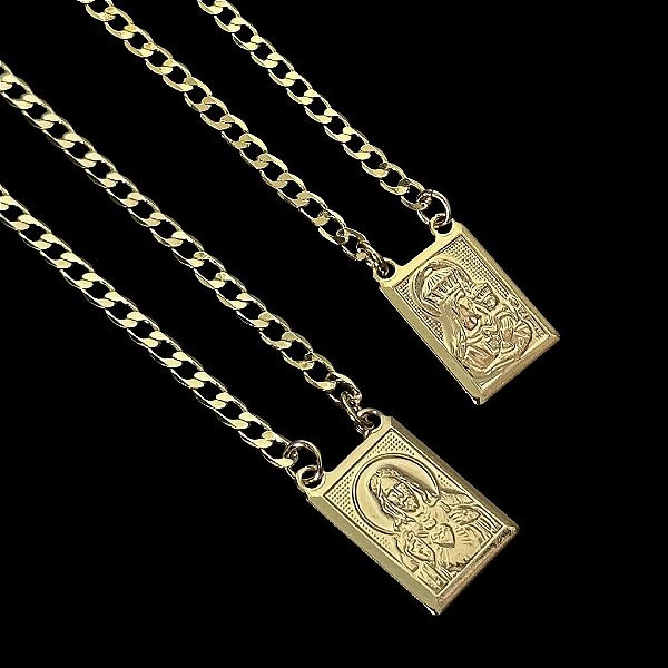 ESCAPULÁRIO CORRENTE GRUMET  - (4g -  70/60CM) - BANHADO A OURO 18K.