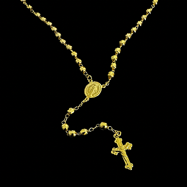 TERÇO  50cm (5mm - 15G) - BANHO DE OURO 18K