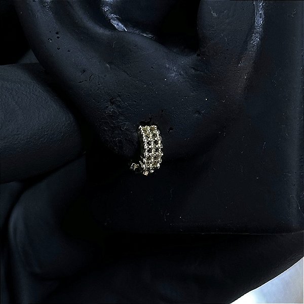 PAR DE BRINCO ARGOLA DETALHADA   5x3mm- BANHADO A OURO 18K.