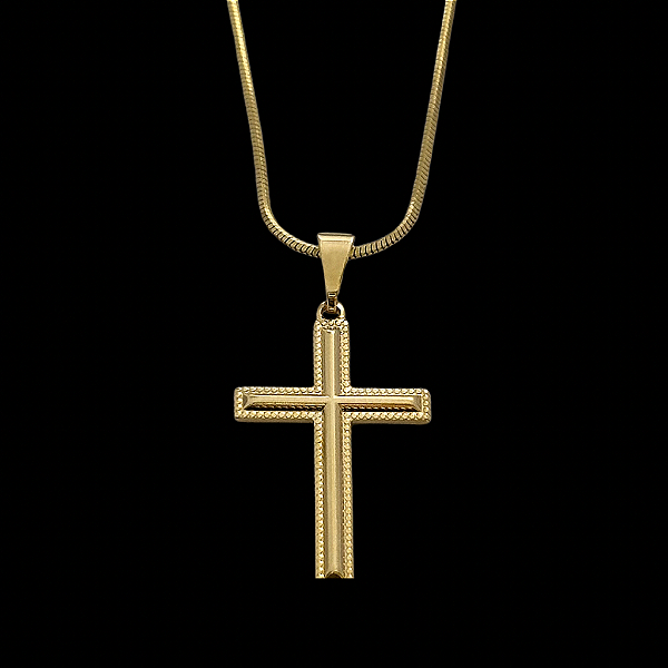 PINGENTE CRUZ DE QUINA   2g-( 3x2cm P ) - BANHO DE OURO 18k