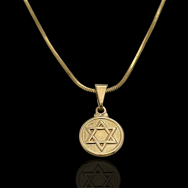 PINGENTE MEDALHA ESTRELA DE DAVI 2g-( 1.5x2cm PP ) - BANHO DE OURO 18k