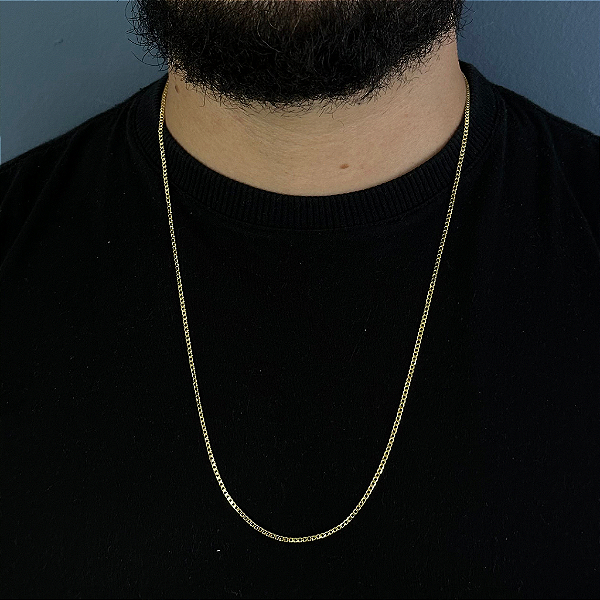 CORRENTE GRUMET (1.8MM - 50, 60cm ou 70cm)  -  BANHADO A OURO 18k