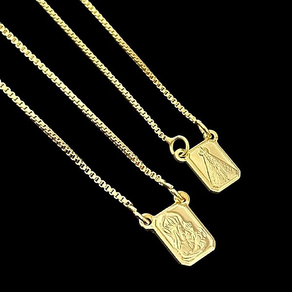 ESCAPULÁRIO CONVENCIONAL CORRENTE VENEZIANA (1.8MM 60cm ou 70cm) -  BANHADO A OURO 18k