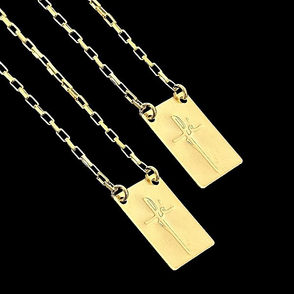 ESCAPULÁRIO FÉ CORRENTE TIJOLINHO (1.8MM 60cm ou 70cm) -  BANHADO A OURO 18k