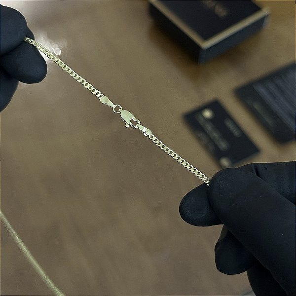 CORRENTE GRUMET( 2mm - 50, 60cm ou 70cm)  -  BANHADO A OURO 18k