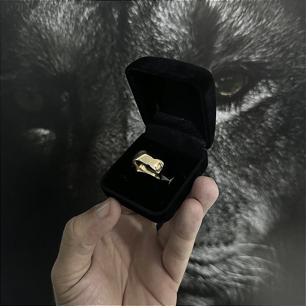 ALIANÇA DETALHADO - 8mm - BANHADO A OURO 18K