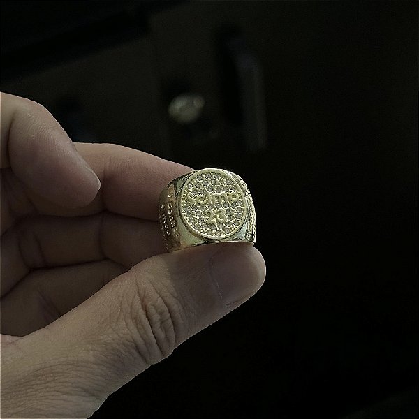 ANEL SALMOS 23 CRAVEJADO EM ZIRCÔNIA  PREMIUM - FEITO DE MOEDA ANTIGA