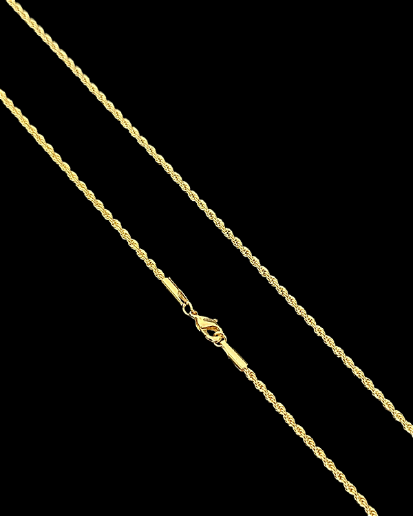 CORRENTE BAIANA (2MM -  60cm ou 70cm)  - BANHADO A OURO 18k