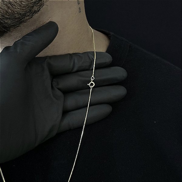 CORRENTE RABO DE RATO  (1.8MM - 60cm ou 70cm) + PINGENTE SÃO  JORGE  - BANHADO A OURO 18k