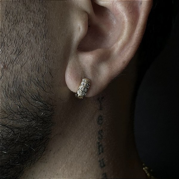 BRINCO ARGOLA NEYMAR DUPLA CRAVEJADO EM PEDRA ZIRCÔNIA PREMIUM 10MM - BANHADO A OURO 18K