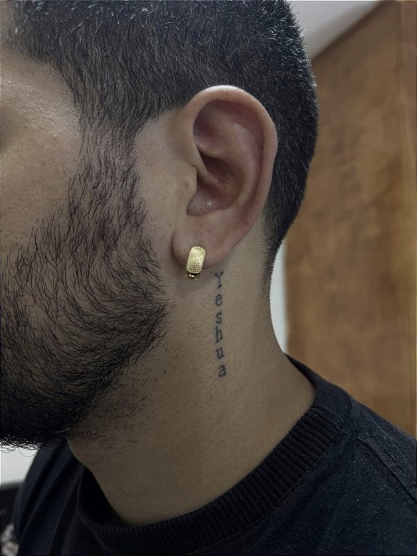 ARGOLA LARGA M - BANHADO A OURO 18K