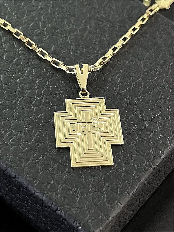 PINGENTE FÉ  P ( 3x3) - BANHO DE OURO 18k