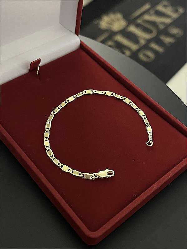 PULSEIRA PIASTRINE (4mm) Escolha  17cm a 21cm - Banhado a Ouro 18K