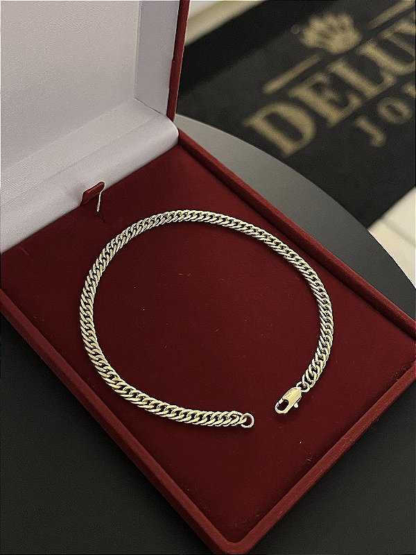 PULSEIRA LACRAIA (4mm) Escolha  17cm a 21cm - Banhado a Ouro 18K