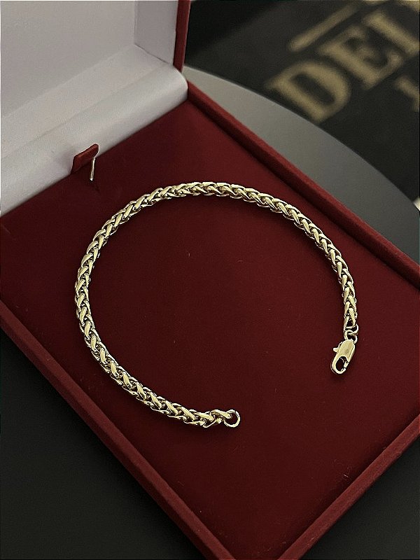 PULSEIRA PERUANA  (5mm) Escolha  17cm a 21cm - Banhado a Ouro 18K