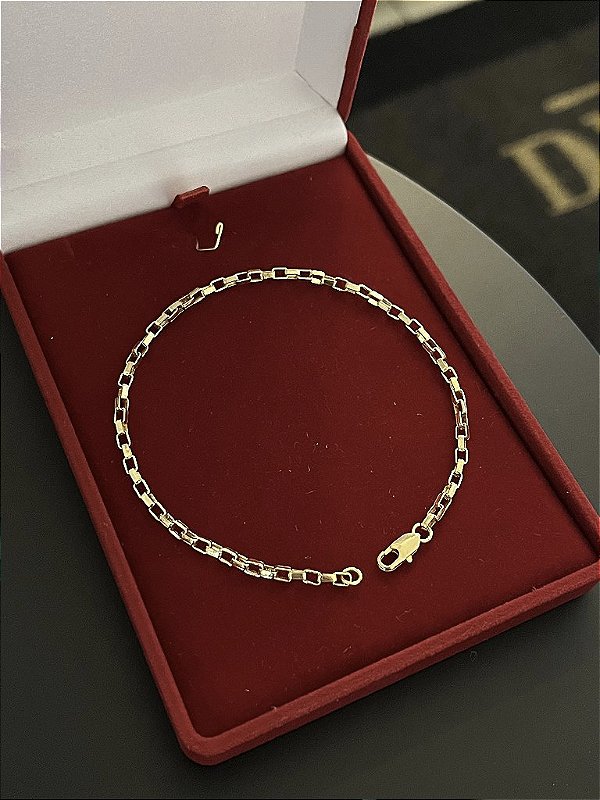 PULSEIRA  TIJOLINHO  (2mm) Escolha  17cm a 21cm - Banhado a Ouro 18K