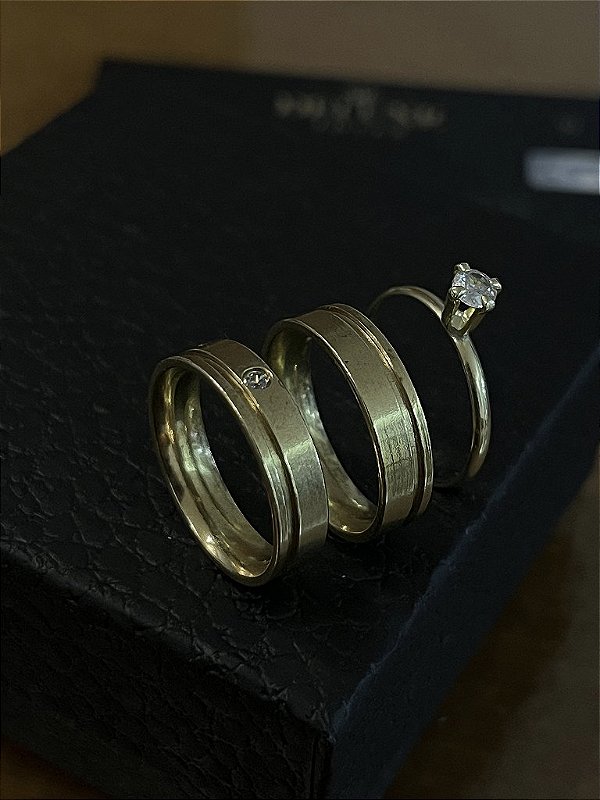 PAR DE ALIANÇA  5mm + APARADOR  + CAIXINHA DE PRESENTE - FEITO DE MOEDA ANTIGA