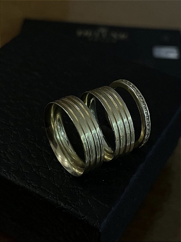 PAR DE ALIANÇA  7mm + APARADOR  + CAIXINHA DE PRESENTE - FEITO DE MOEDA ANTIGA