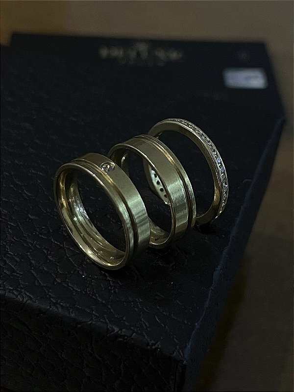 PAR DE ALIANÇA  5mm + APARADOR  + CAIXINHA DE PRESENTE - FEITO DE MOEDA ANTIGA